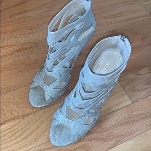 Silver Glitter Aldo Heels